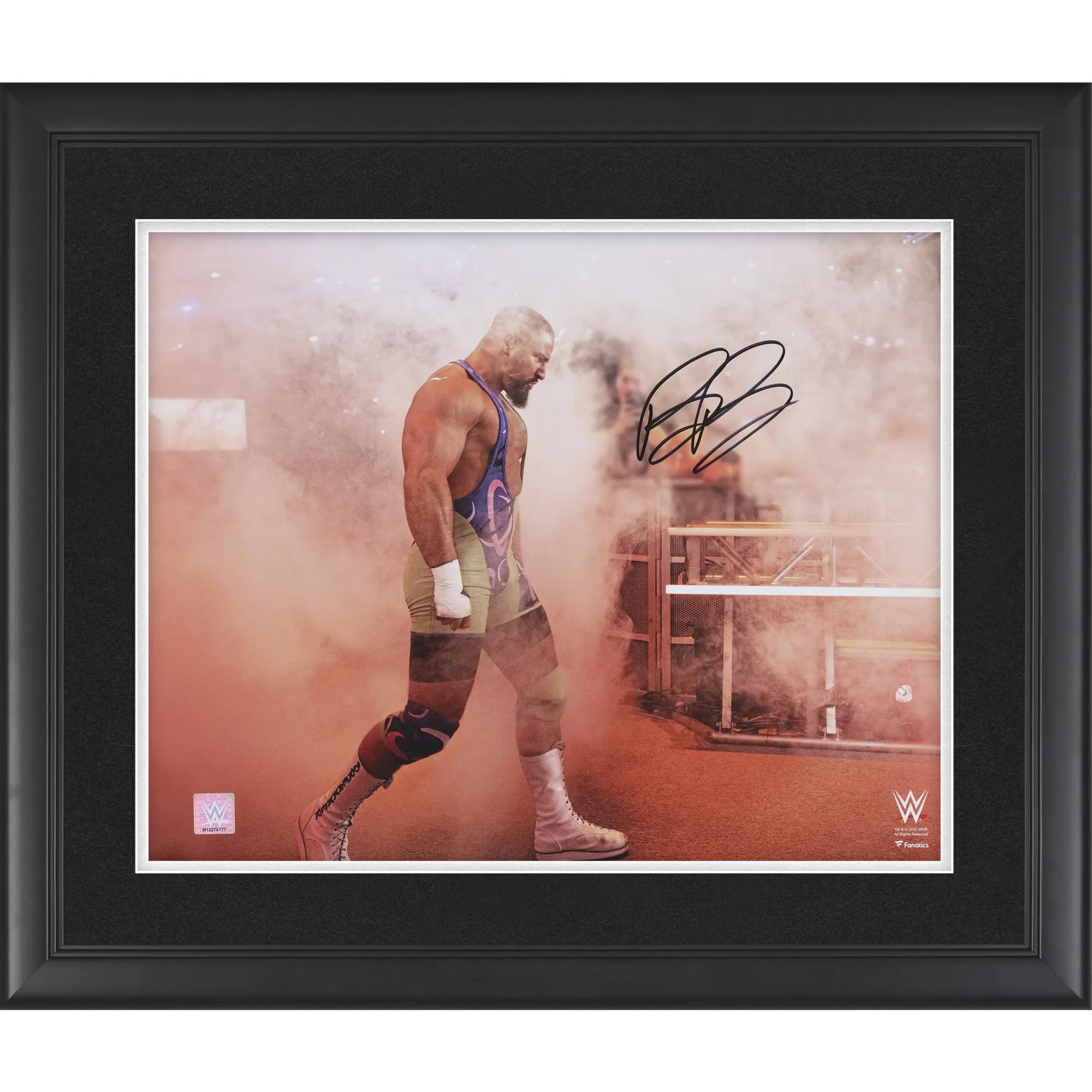 Bron Breakker WWE Autographed Framed 16" x 20" Walking Through The Smoke Entrance Photograph sold by WWE