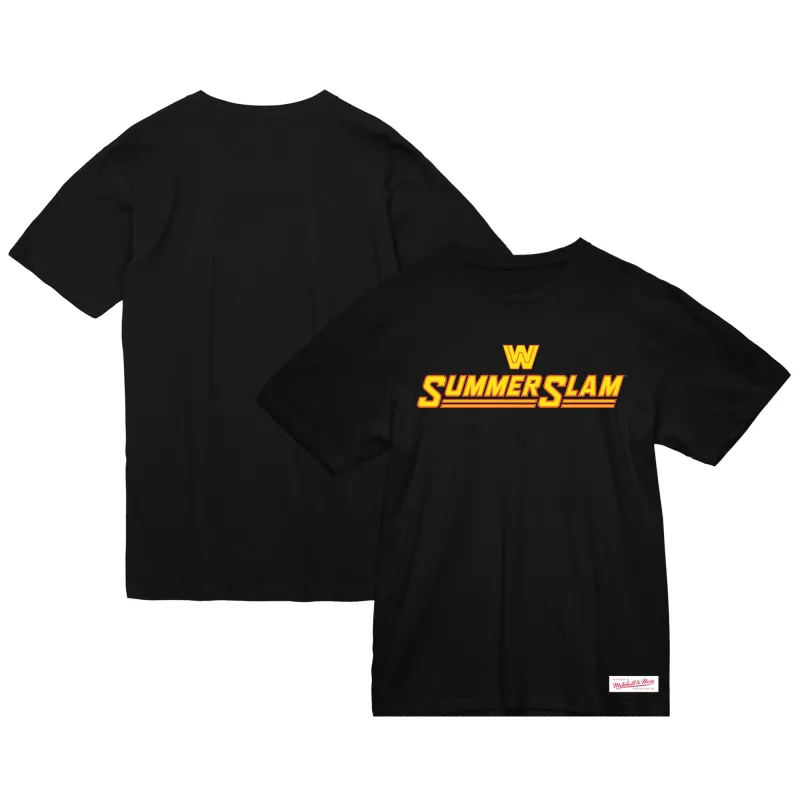 Men's Mitchell & Ness Black SummerSlam T-Shirt sold by WWE