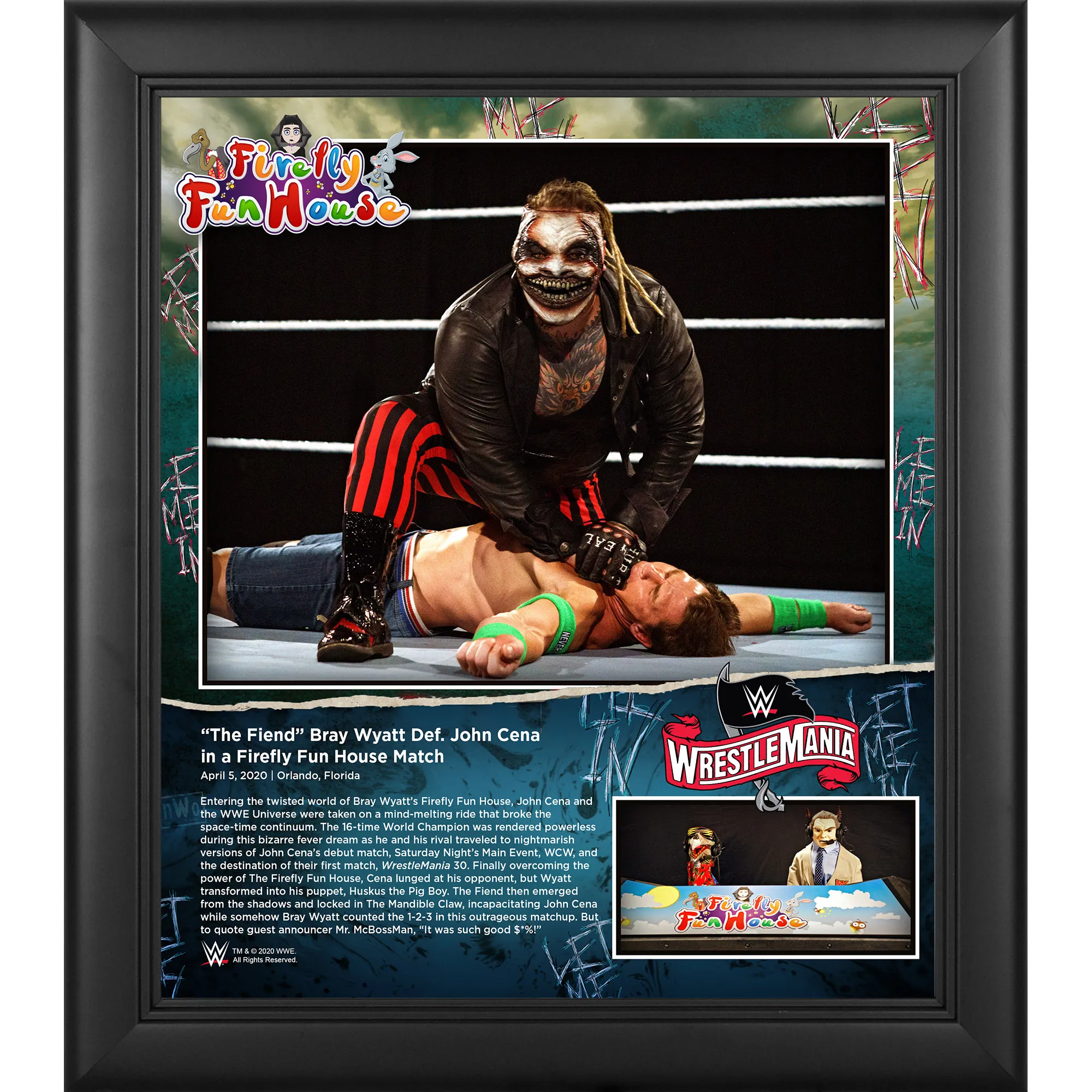 ''The Fiend'' Bray Wyatt Framed 15" x 17" WrestleMania 36 Collage sold by WWE