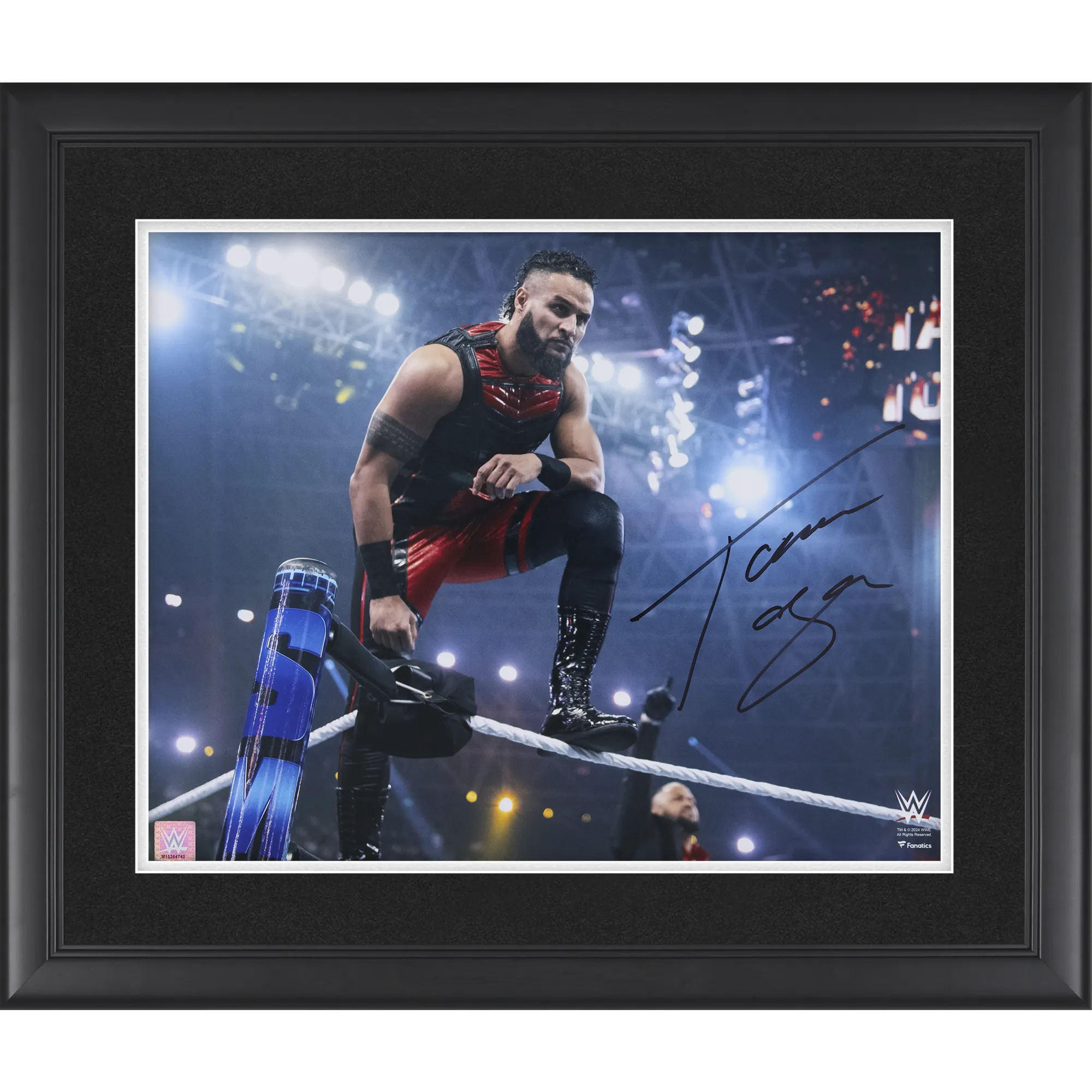 Tama Tonga WWE Autographed Framed 16" x 20" Standing On Top Rope Photograph sold by WWE