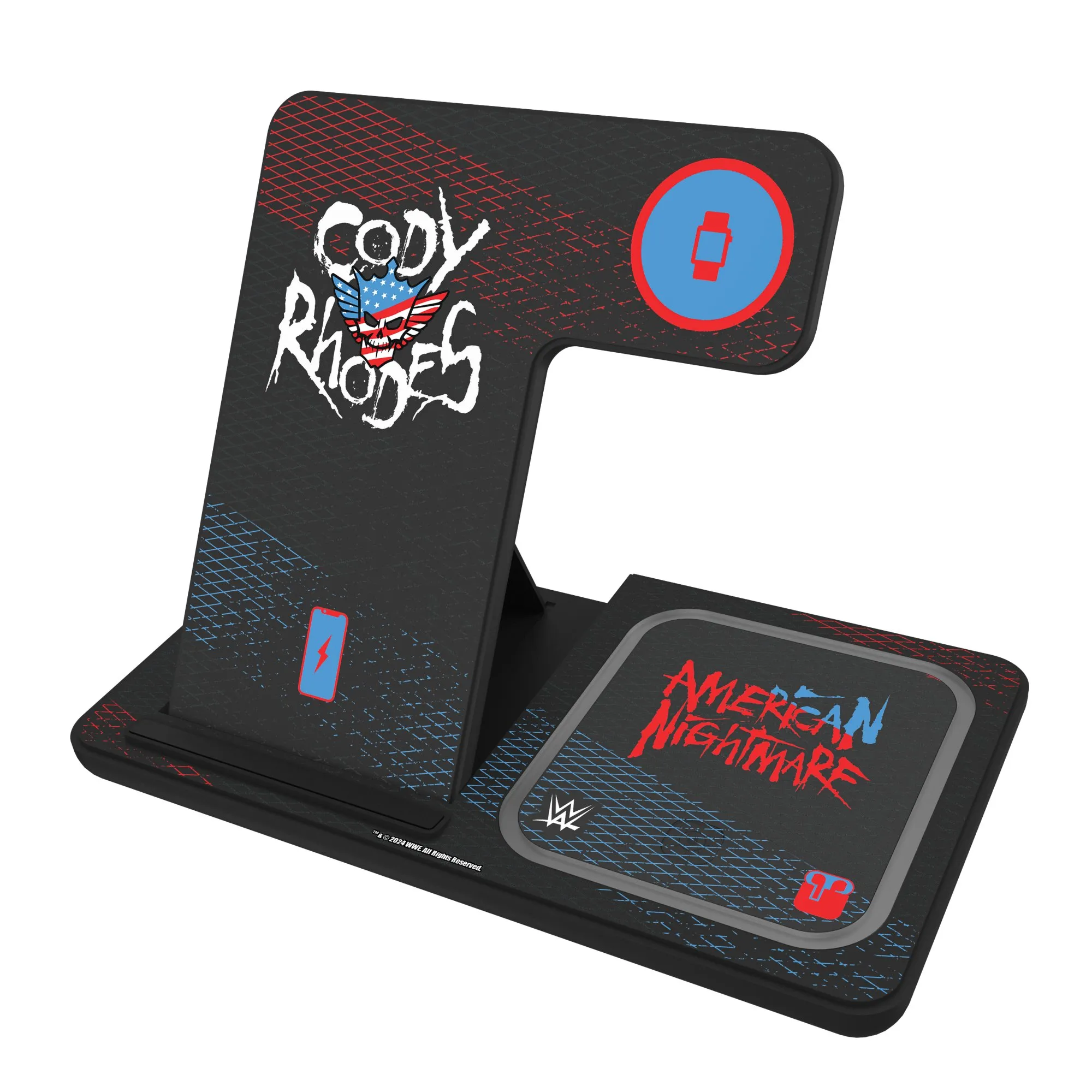 Keyscaper Black Cody Rhodes 3-In-1 Charging Station sold by WWE