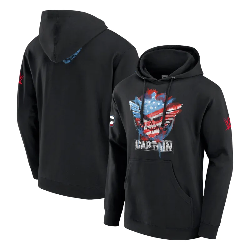 Men's Black Cody Rhodes Captain Pullover Hoodie made by WWE