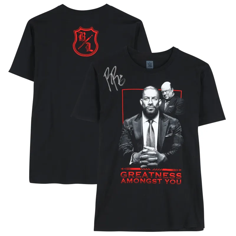 Roman Reigns Autographed Greatness Amongst You T-Shirt sold by WWE