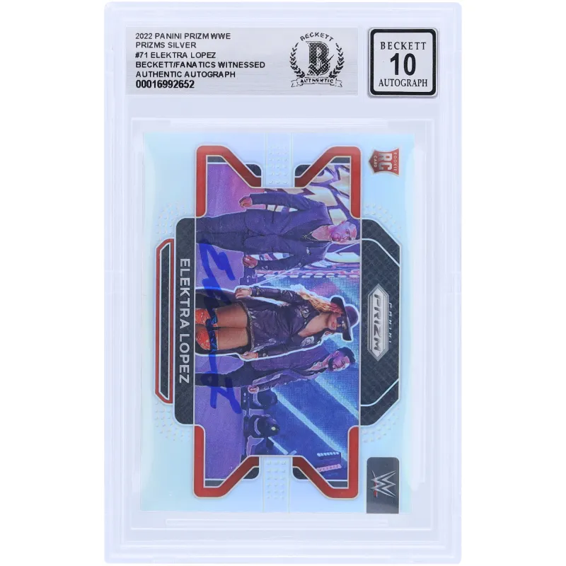 Elektra Lopez WWE Autographed 2022 Panini Prizm Silver Prizm #71 Beckett Fanatics Witnessed Authenticated 10 Rookie Card made by WWE