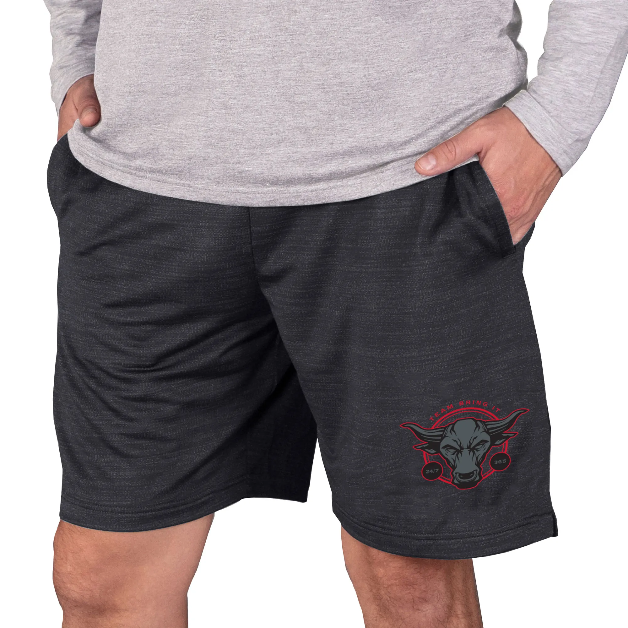 Men's Concepts Sport Charcoal The Rock Bullseye Knit Jam Shorts sold by WWE