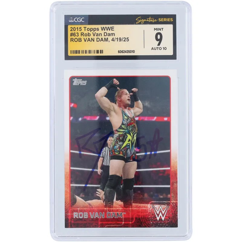 Rob Van Dam WWE Autographed 2015 Topps #63 CGC Fanatics Witnessed Authenticated 9/10 Card sold by WWE