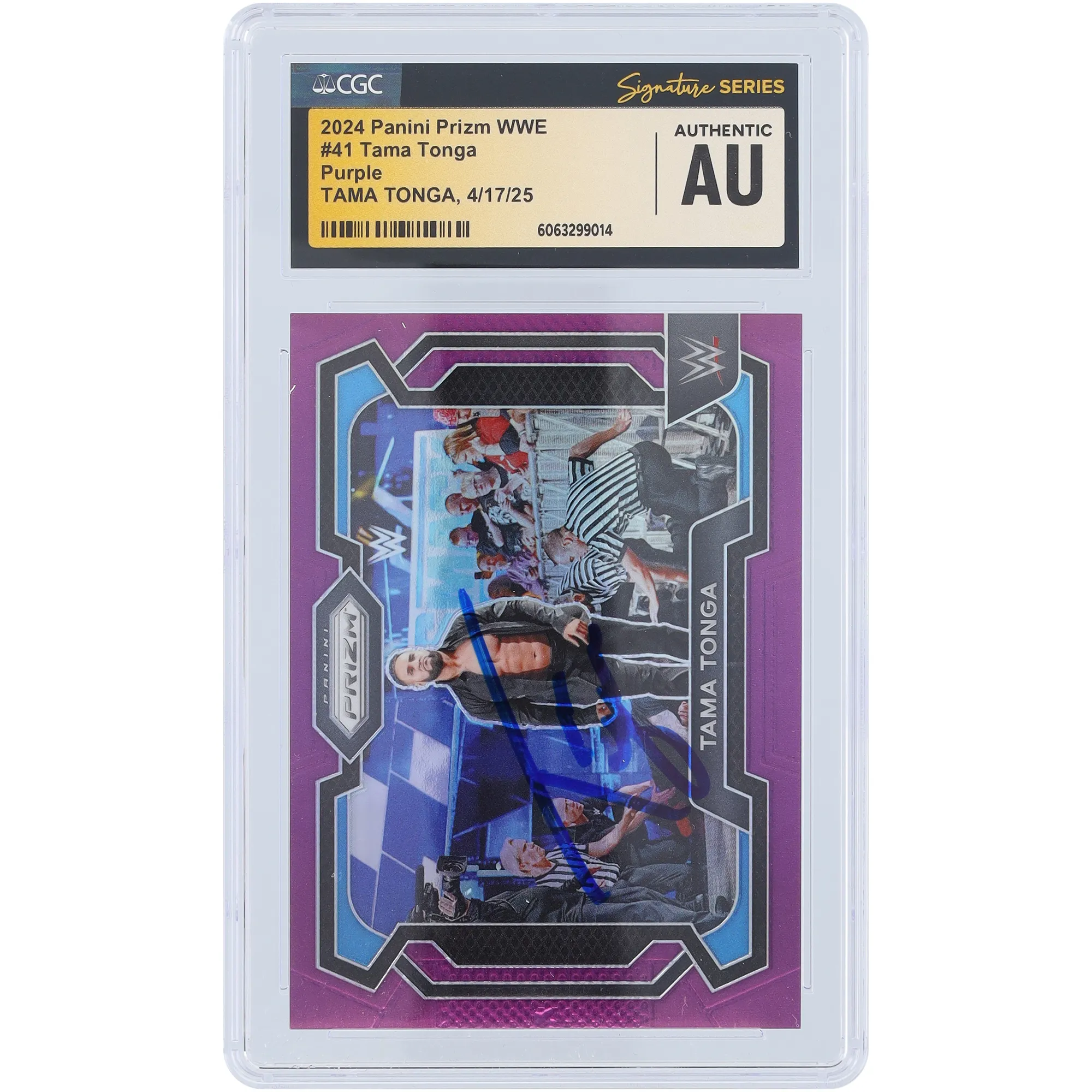 Tama Tonga WWE Autographed 2024 Panini Prizm Purple Prizm #41 #/149 CGC Authenticated Card sold by WWE