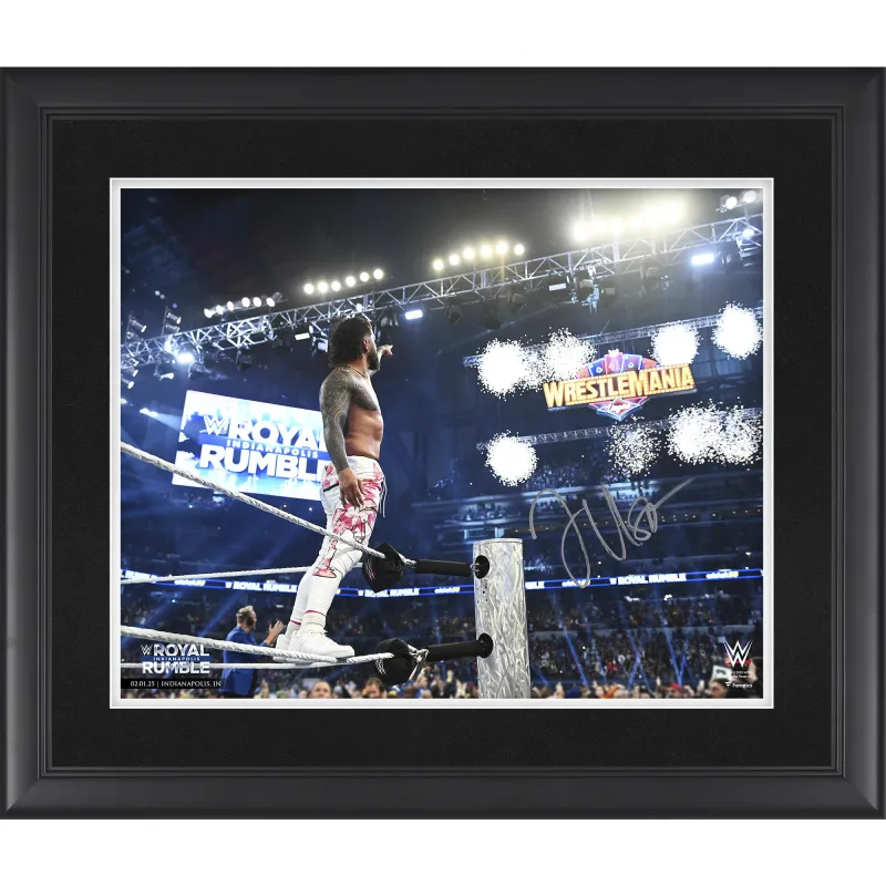 Jey Uso WWE Autographed Framed 16" x 20" 2025 Royal Rumble Point Photograph sold by WWE