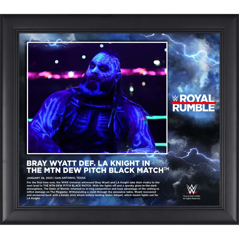 Bray Wyatt Framed 15" x 17" 2023 Royal Rumble Collage sold by WWE