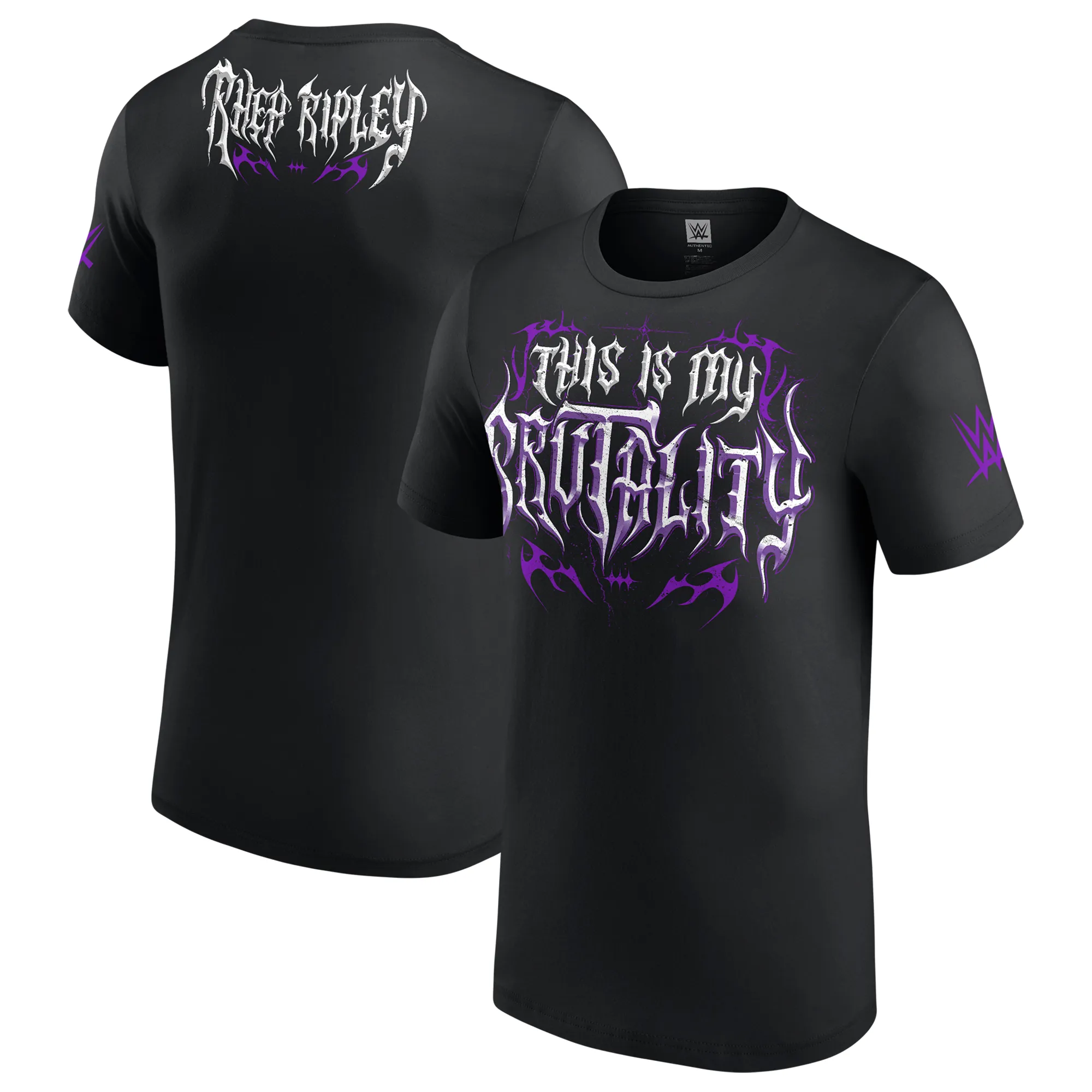 Men's Black Rhea Ripley This Is My Brutality Logo T-Shirt sold by WWE