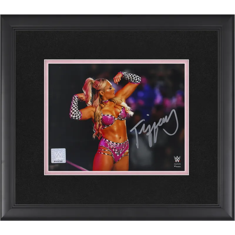 Tiffany Stratton WWE Autographed Framed 8" x 10" Flexing On Ropes Photograph sold by WWE