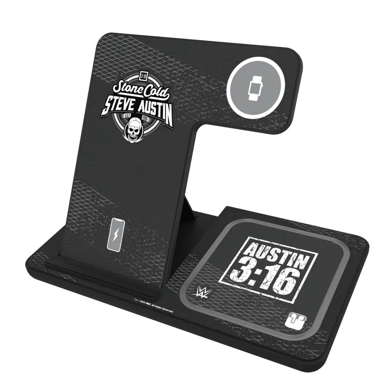 Keyscaper Black "Stone Cold" Steve Austin 3-In-1 Charging Station sold by WWE
