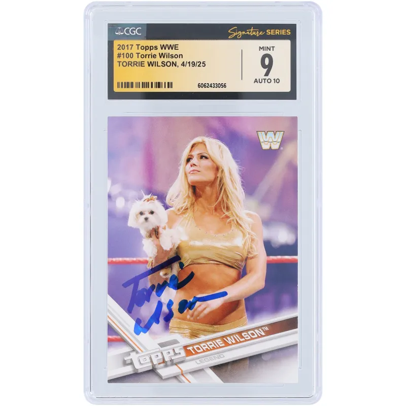 Torrie Wilson WWE Autographed 2017 Topps #100 CGC Fanatics Witnessed Authenticated 9/10 Card made by Topps