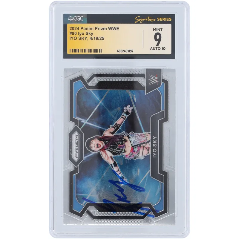 IYO SKY WWE Autographed 2024 Panini Prizm #90 CGC Fanatics Witnessed Authenticated 9/10 Card sold by WWE