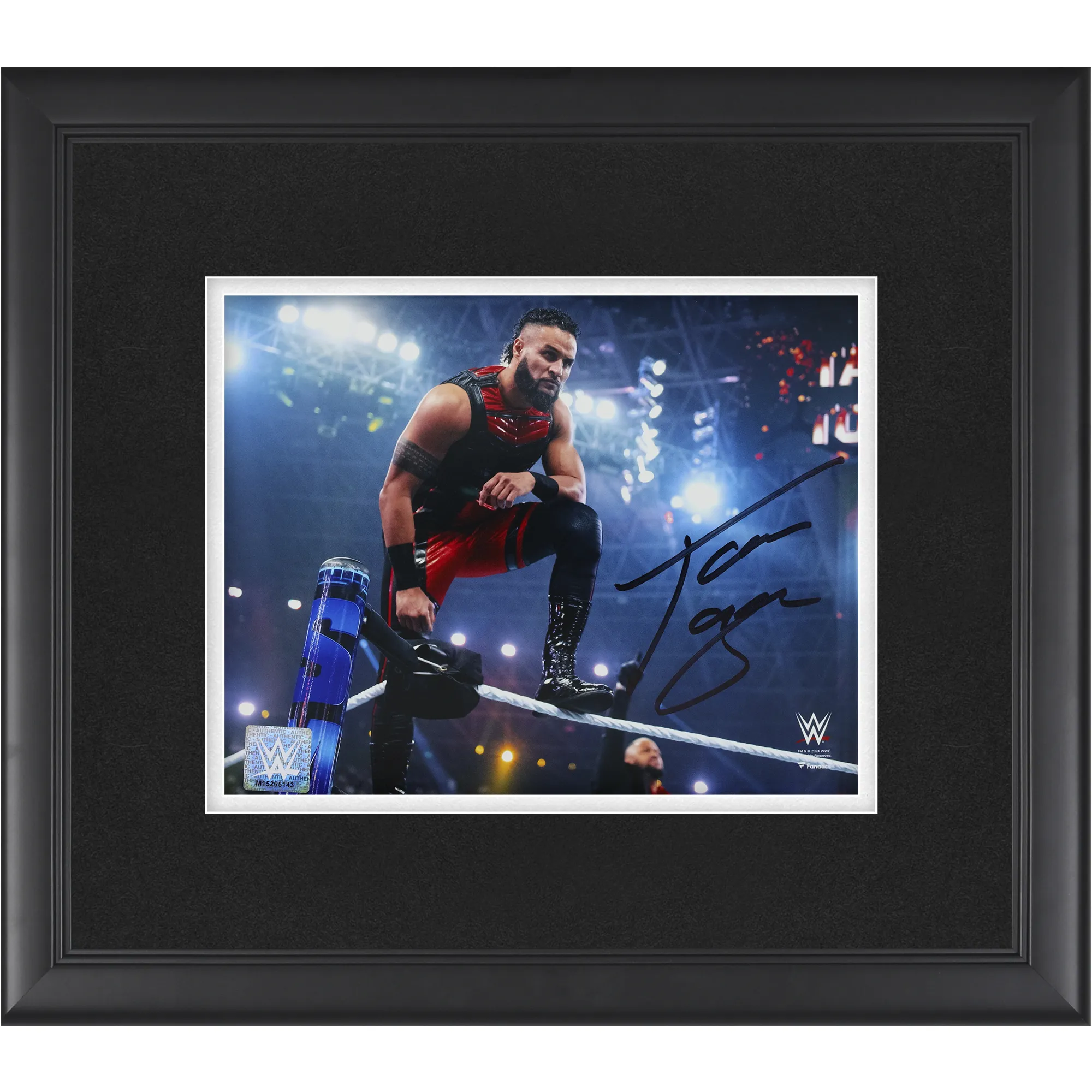 Tama Tonga WWE Autographed Framed 8" x 10" Standing On Top Rope Photograph sold by WWE