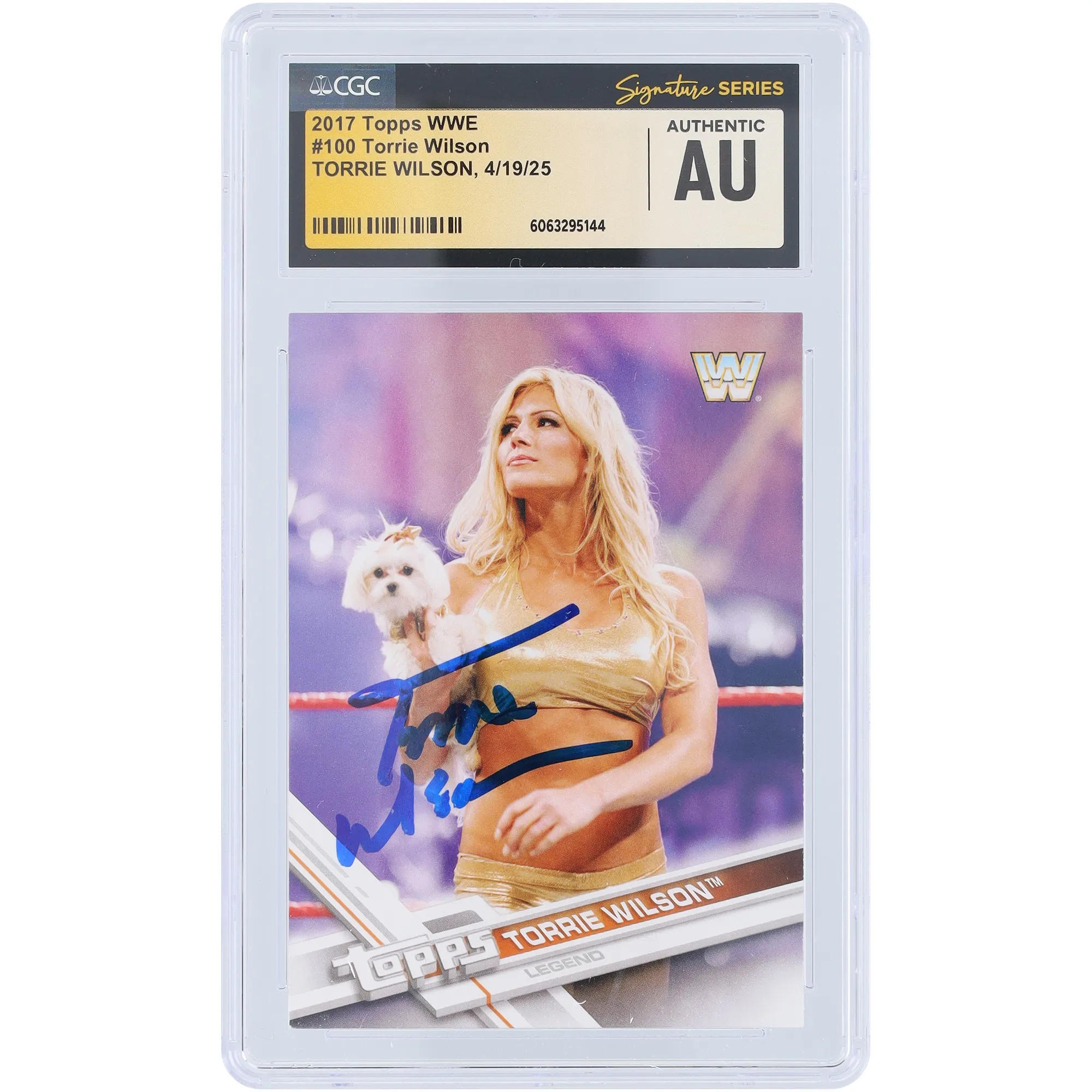 Torrie Wilson WWE Autographed 2017 Topps #100 CGC Fanatics Witnessed Authenticated Card sold by WWE