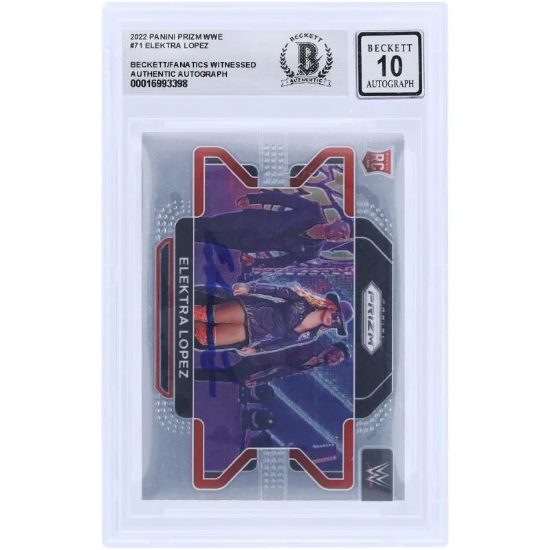 Elektra Lopez WWE Autographed 2022 Panini Prizm #71 Beckett Fanatics Witnessed Authenticated 10 Rookie Card made by WWE