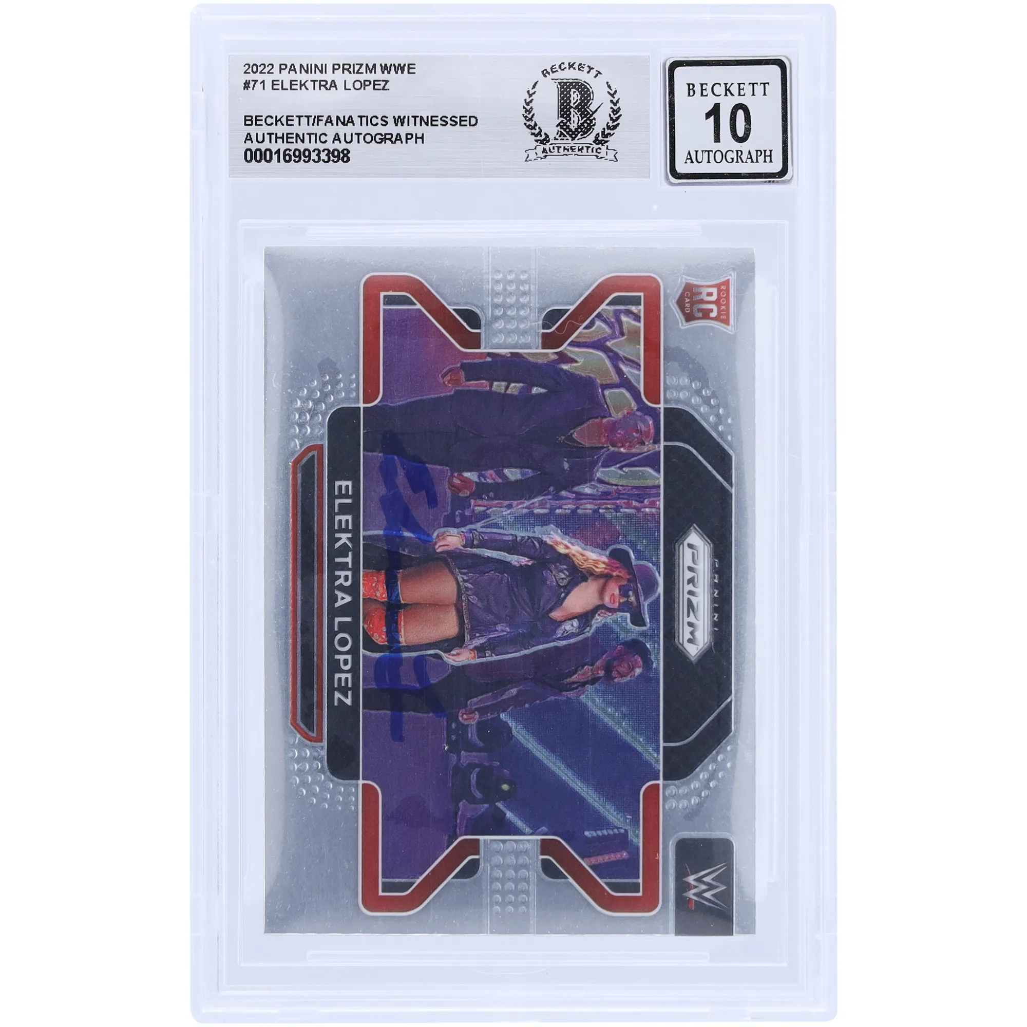 Elektra Lopez WWE Autographed 2022 Panini Prizm #71 Beckett Fanatics Witnessed Authenticated 10 Rookie Card sold by WWE