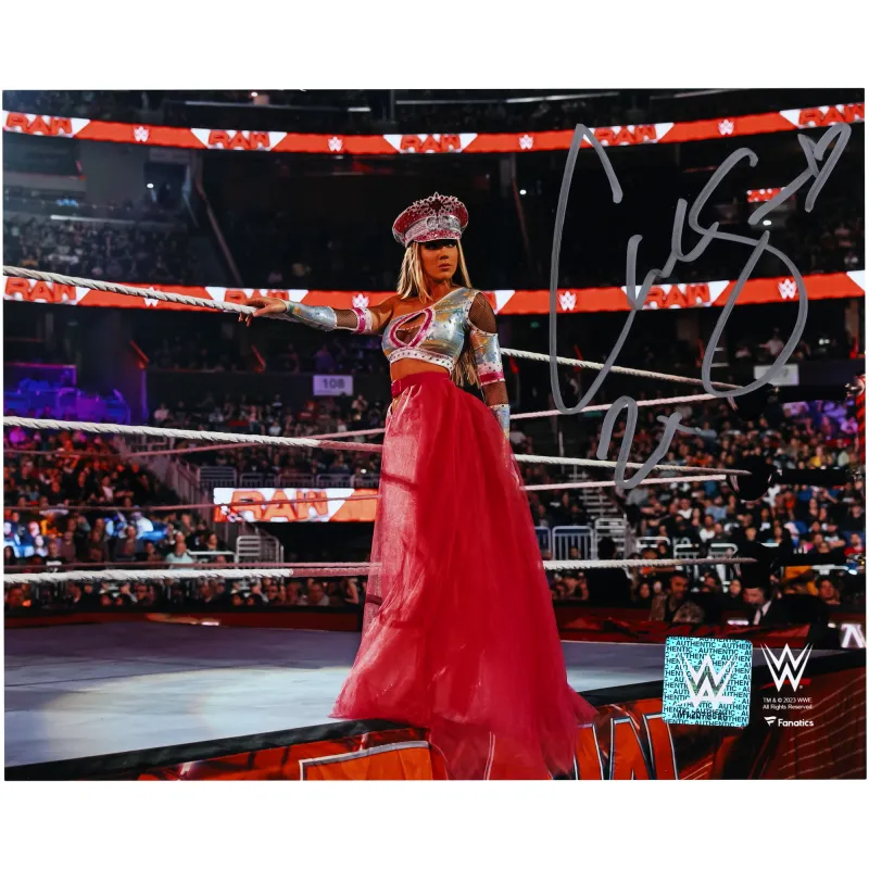 Chelsea Green WWE Autographed 8" x 10" Standing On Apron Photograph sold by WWE