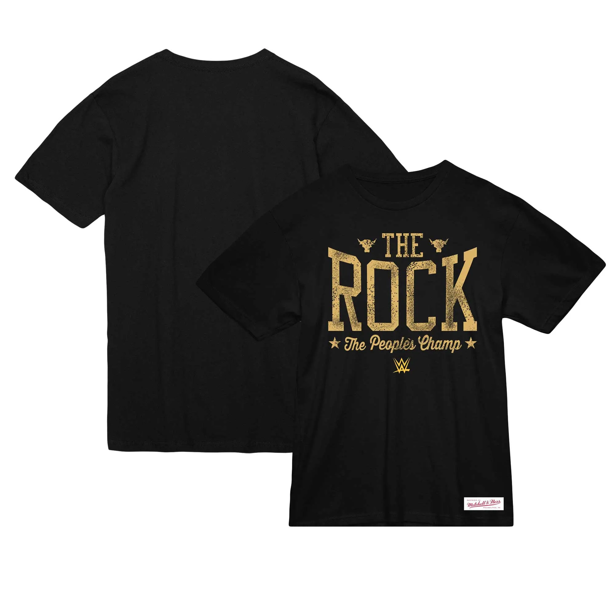 Men's Mitchell & Ness Black The People's Champ T-Shirt sold by WWE