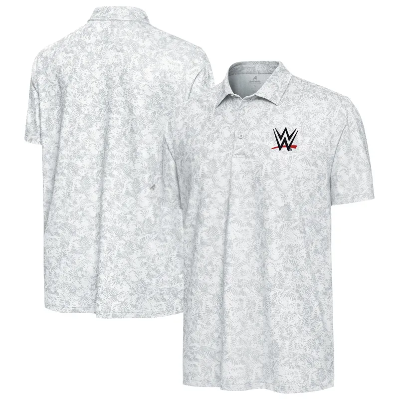 Men's Antigua White WWE Lush Polo sold by WWE