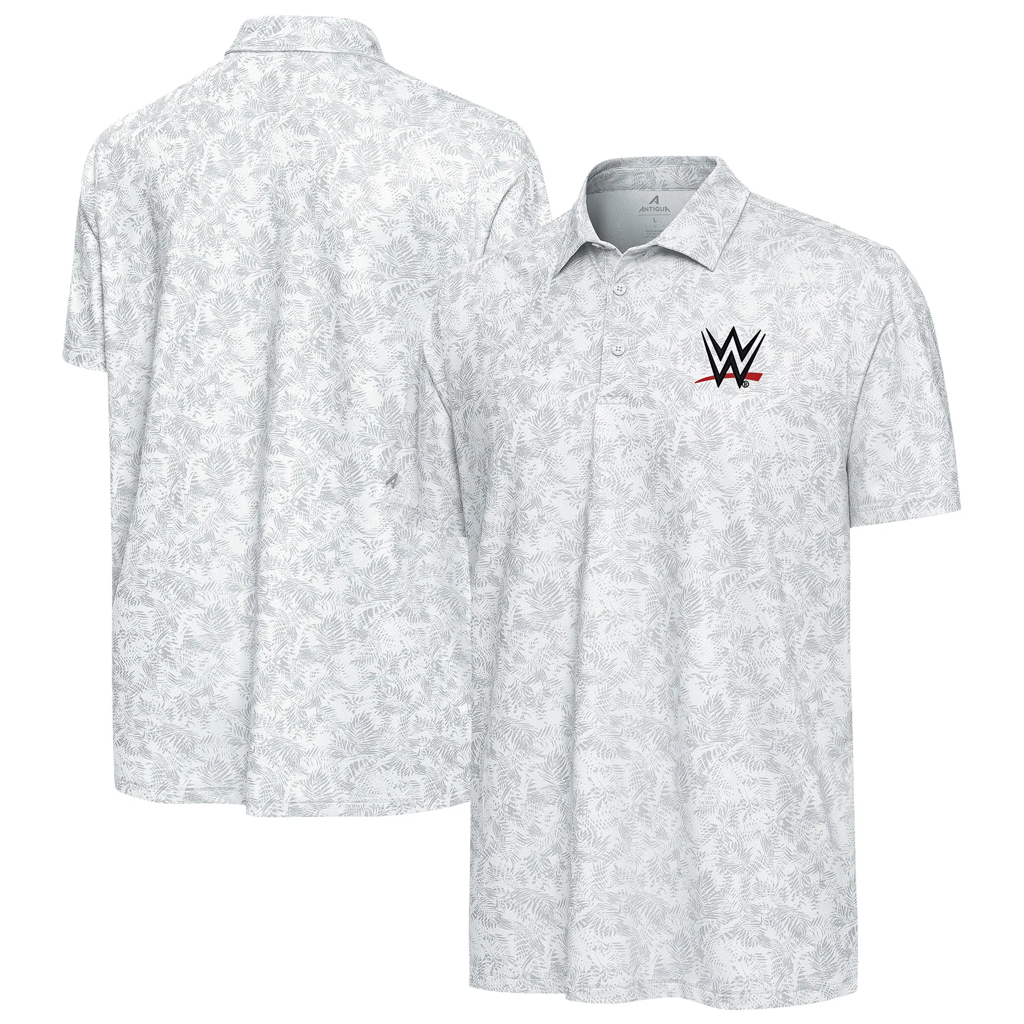 Men's Antigua White WWE Lush Polo sold by WWE