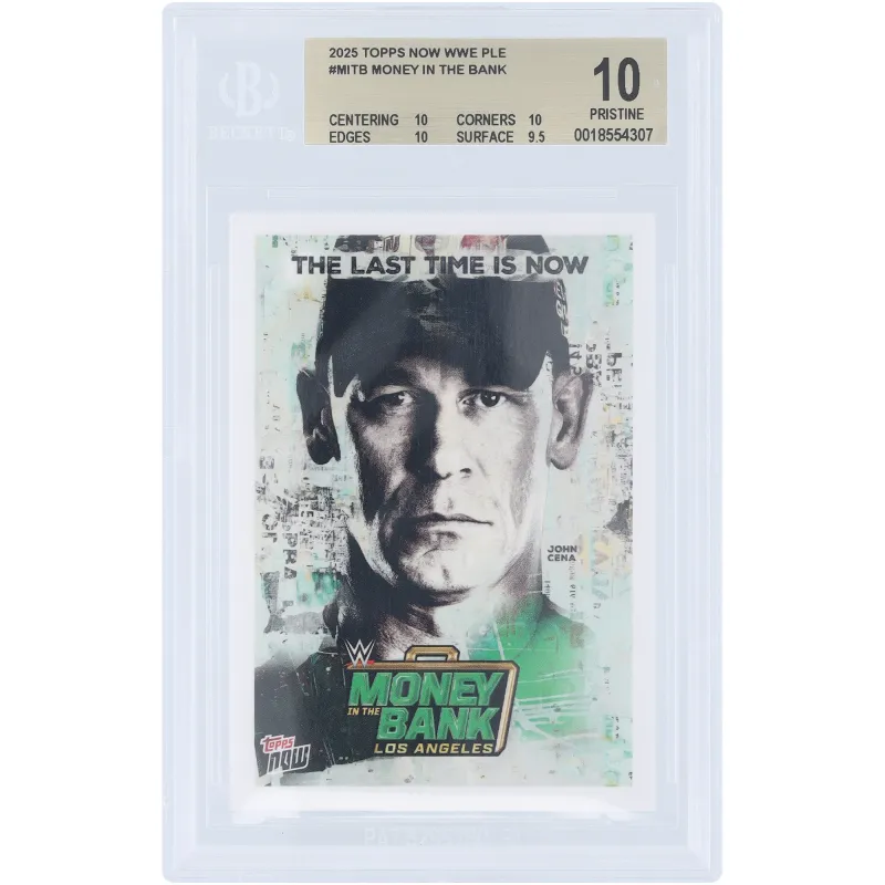 John Cena WWE 2025 Topps Now #MITB BGS Authenticated 10 Card - 10,10,10,9.5 Subgrades sold by WWE