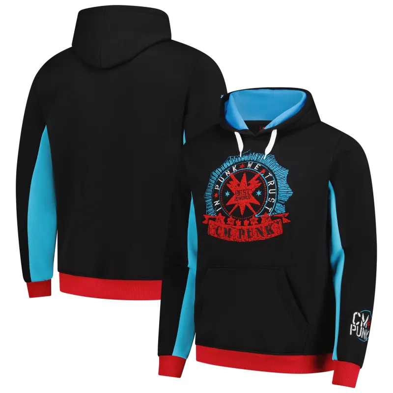 Men's WWE Authentic Black CM Punk In Punk We Trust Pullover Hoodie sold by WWE
