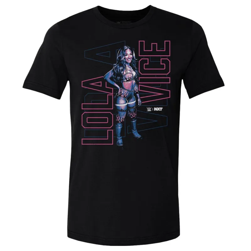 Men's 500 Level Black Lola Vice Vertical Outline T-Shirt sold by WWE