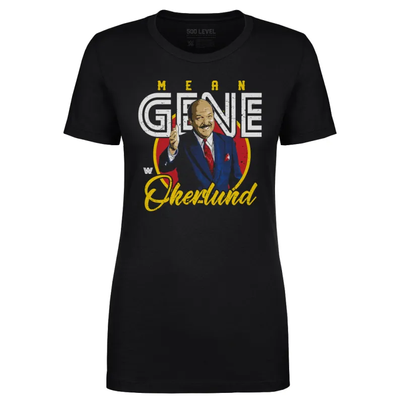 Women's 500 Level Black Mean Gene Okerlund Emblem T-Shirt sold by WWE