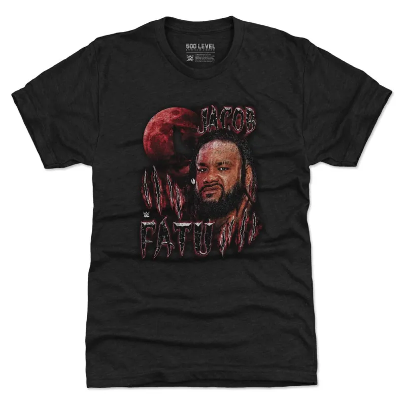 Men's 500 Level Heather Black Jacob Fatu Gritty Tri-Blend T-Shirt sold by WWE