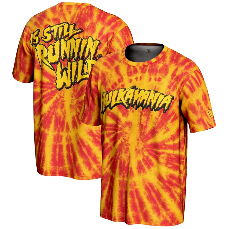 Men's ProSphere Yellow Hulk Hogan Tie Dye T-Shirt sold by WWE