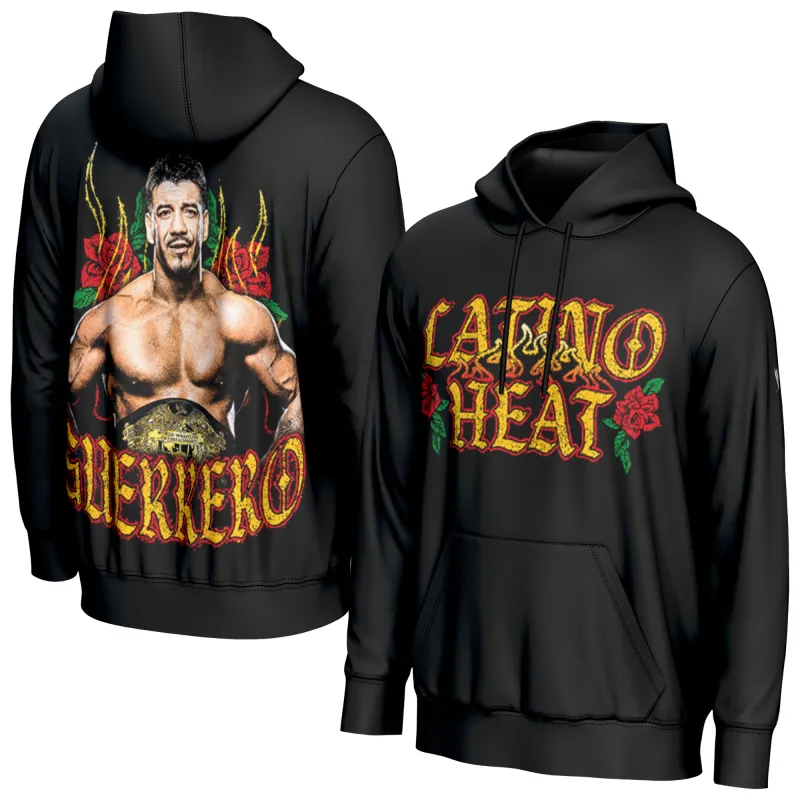Men's ProSphere Black Eddie Guerrero Latino Heat Hoodie sold by WWE