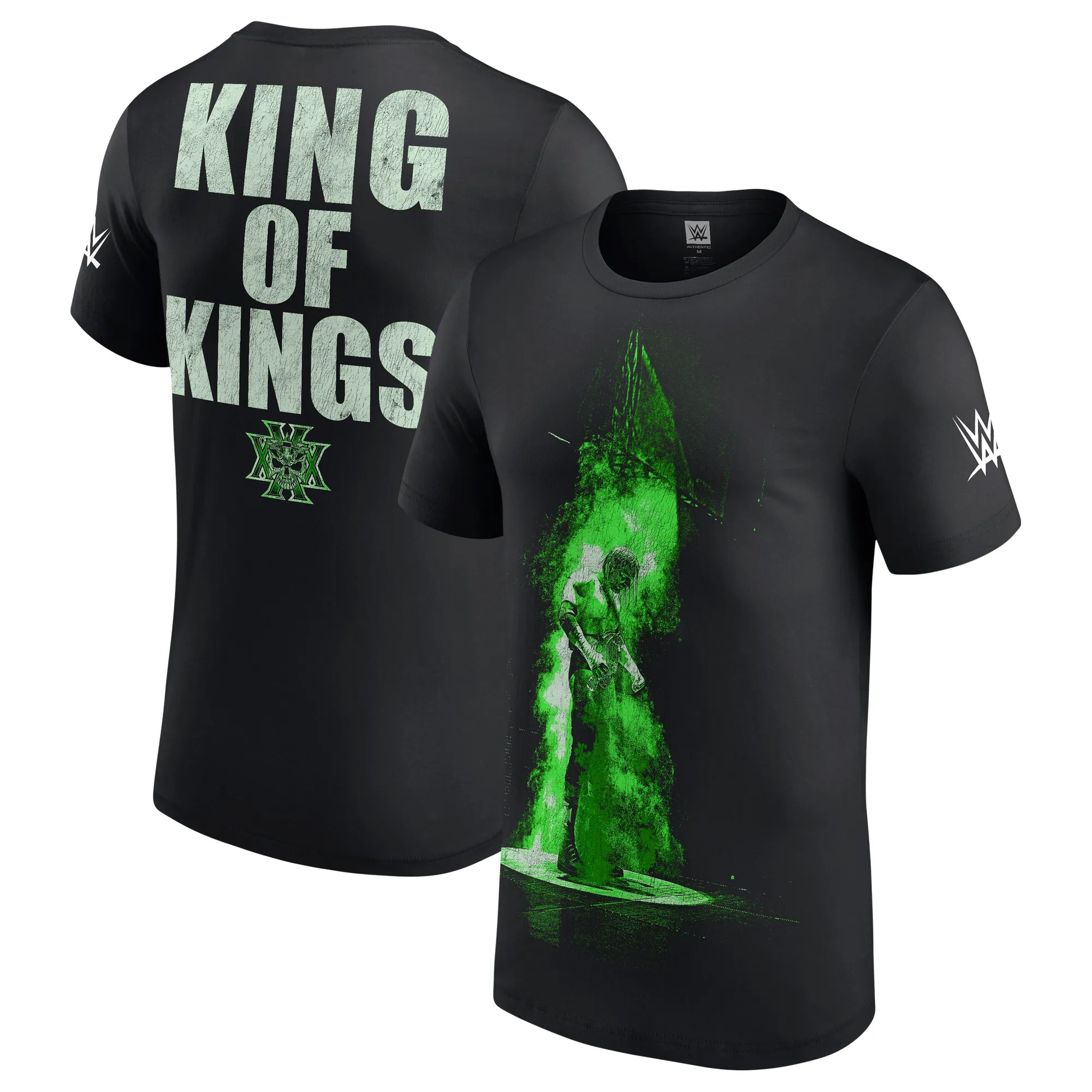 Men's Black Triple H 30 Years Green Spotlight T-Shirt sold by WWE
