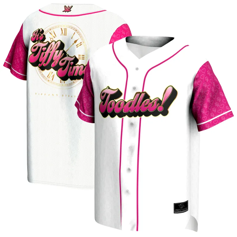 Men's ProSphere White Tiffany Stratton Tiffy Time Baseball Jersey sold by WWE