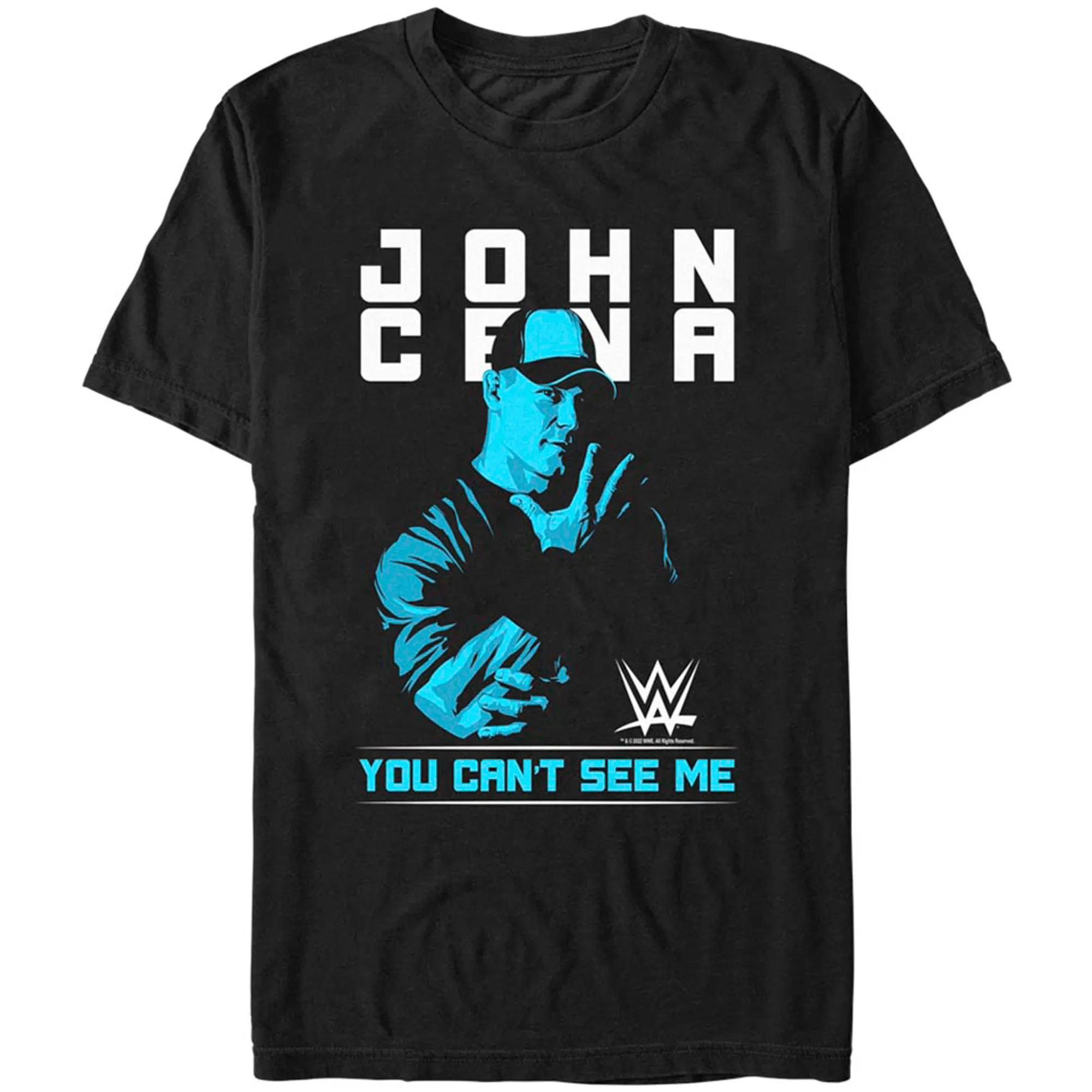 Men's Mad Engine Black John Cena You Can't See Me Graphic T-Shirt sold by WWE