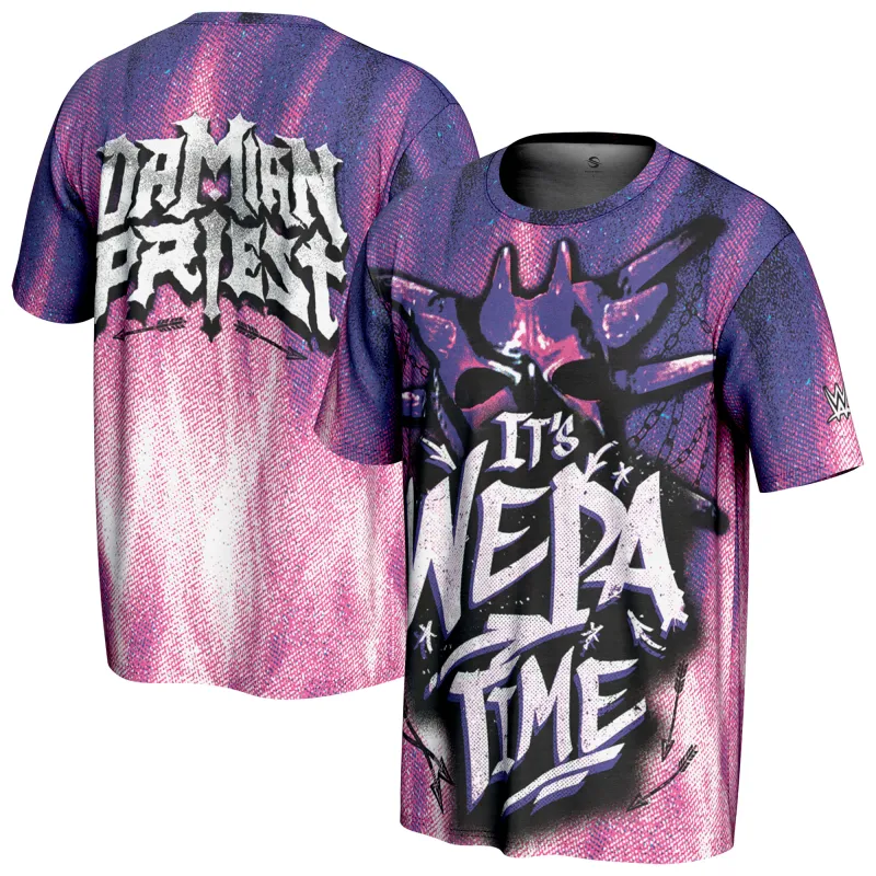 Men's ProSphere Purple Damian Priest Wepa Time T-Shirt sold by WWE