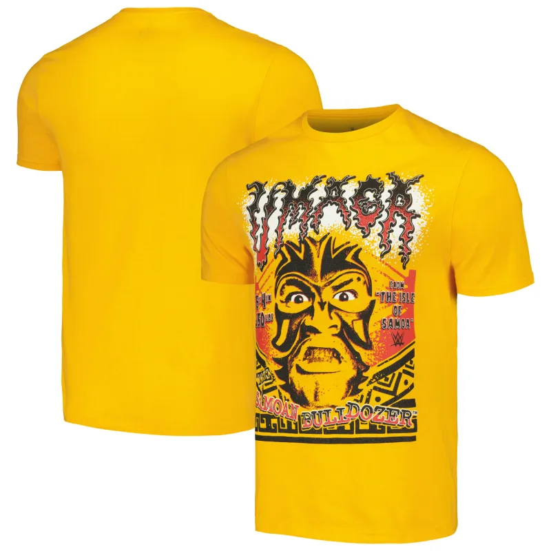 Men's Ripple Junction  Gold Umaga The Samoan Bulldozer T-Shirt sold by WWE