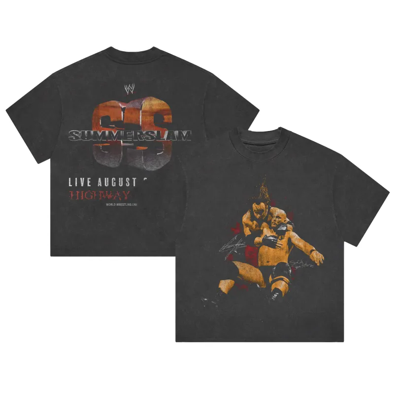 Men's Black SummerSlam Highway To Hell Boxy T-Shirt sold by WWE