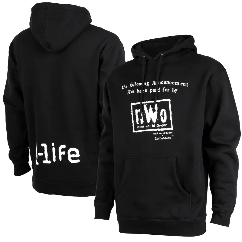 Men's Contenders Clothing Black nWo Announcement Pullover Hoodie sold by WWE