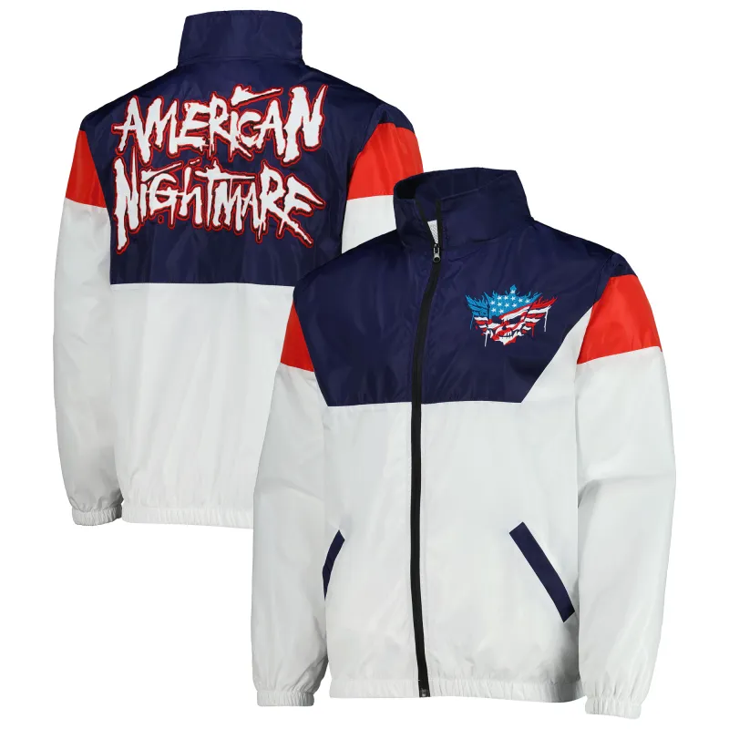Men's White Cody Rhodes American Nightmare Full-Zip Windbreaker Jacket sold by WWE