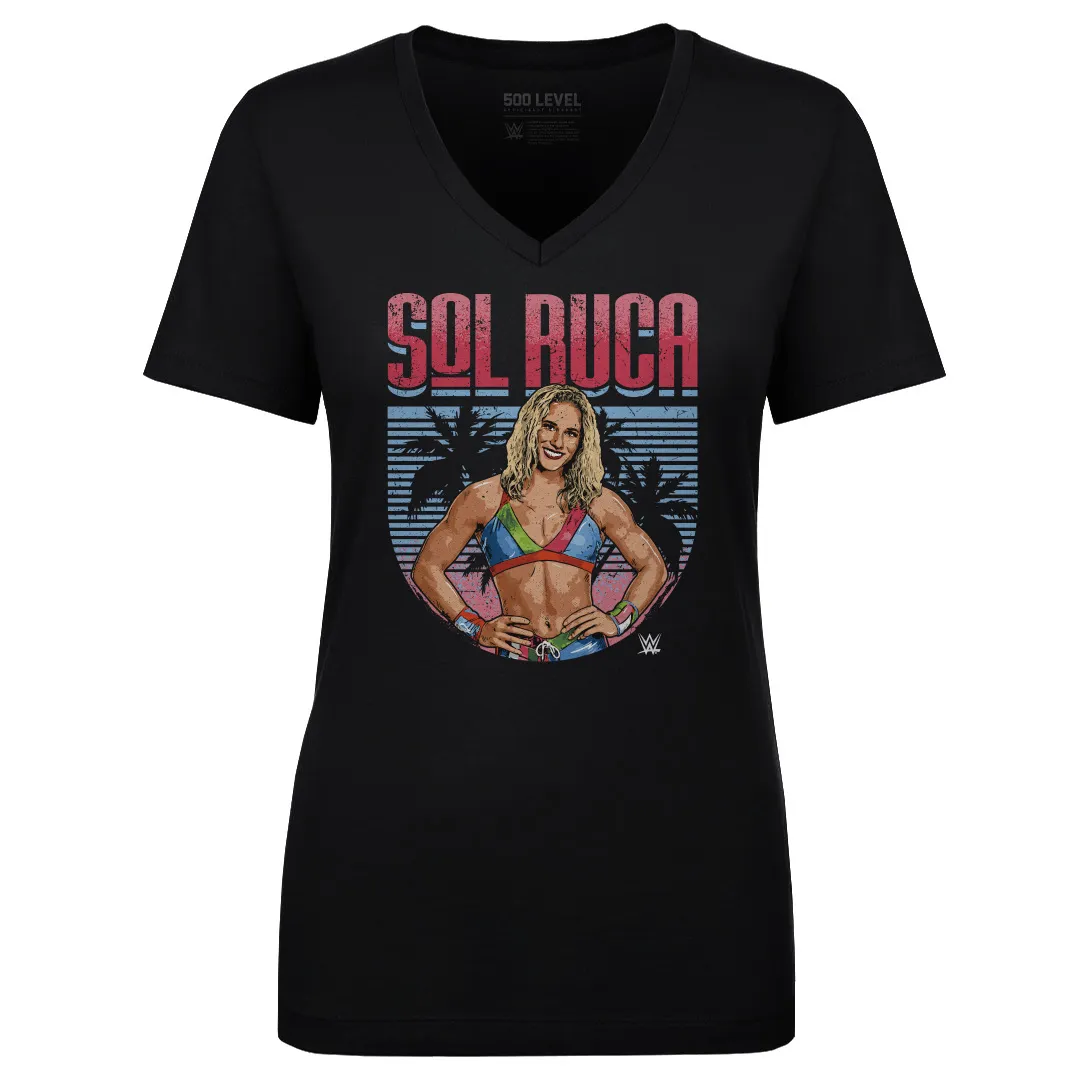 Women's 500 Level Black Sol Ruca Pose V-Neck T-Shirt sold by WWE
