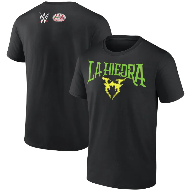 Men's Black La Hiedra AAA Superstar T-Shirt made by WWE