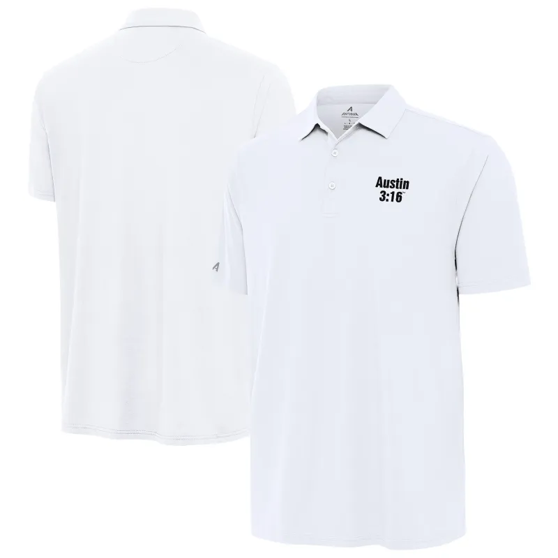 Men's Antigua White "Stone Cold" Steve Austin Era Polo made by Antigua