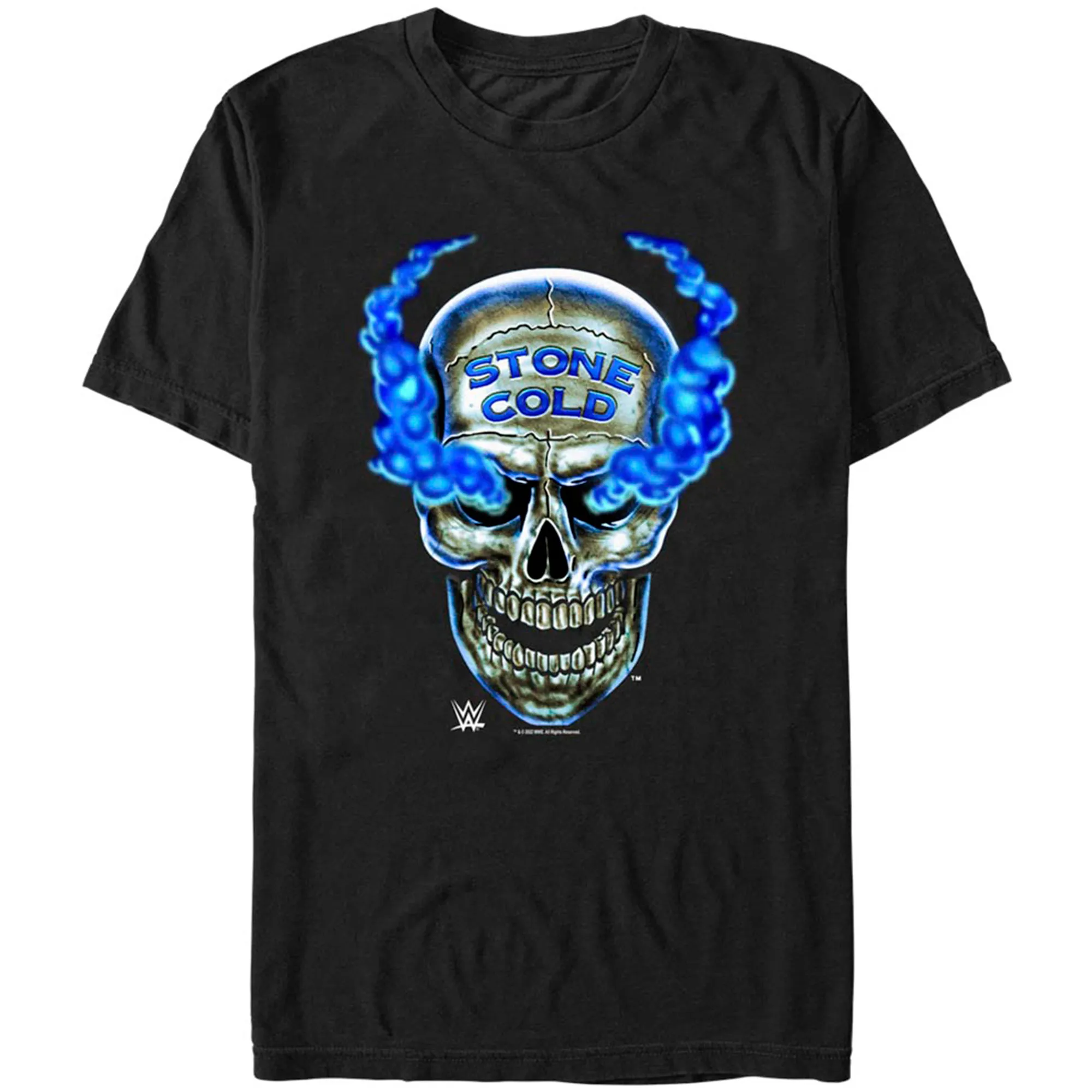 Men's Mad Engine Black "Stone Cold" Steve Austin Skull Graphic T-Shirt sold by WWE