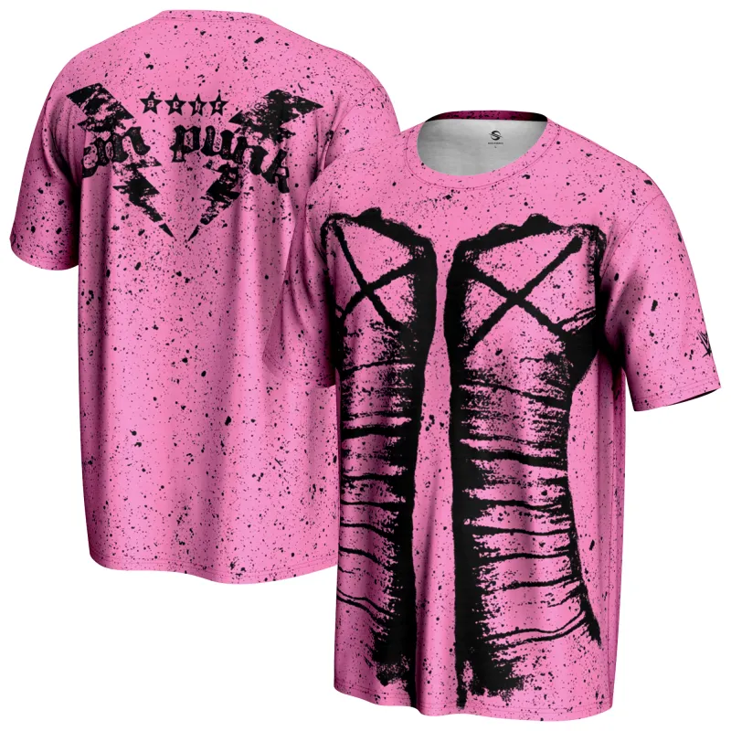 Men's ProSphere Pink CM Punk Fists T-Shirt sold by WWE