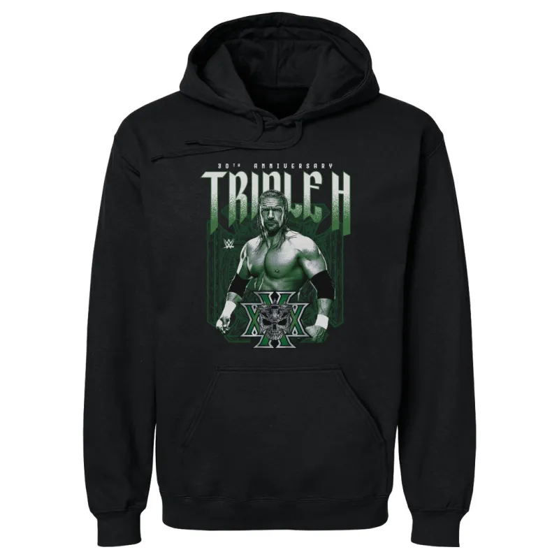 Men's 500 Level Black Triple H 30th Anniversary Pullover Hoodie sold by WWE
