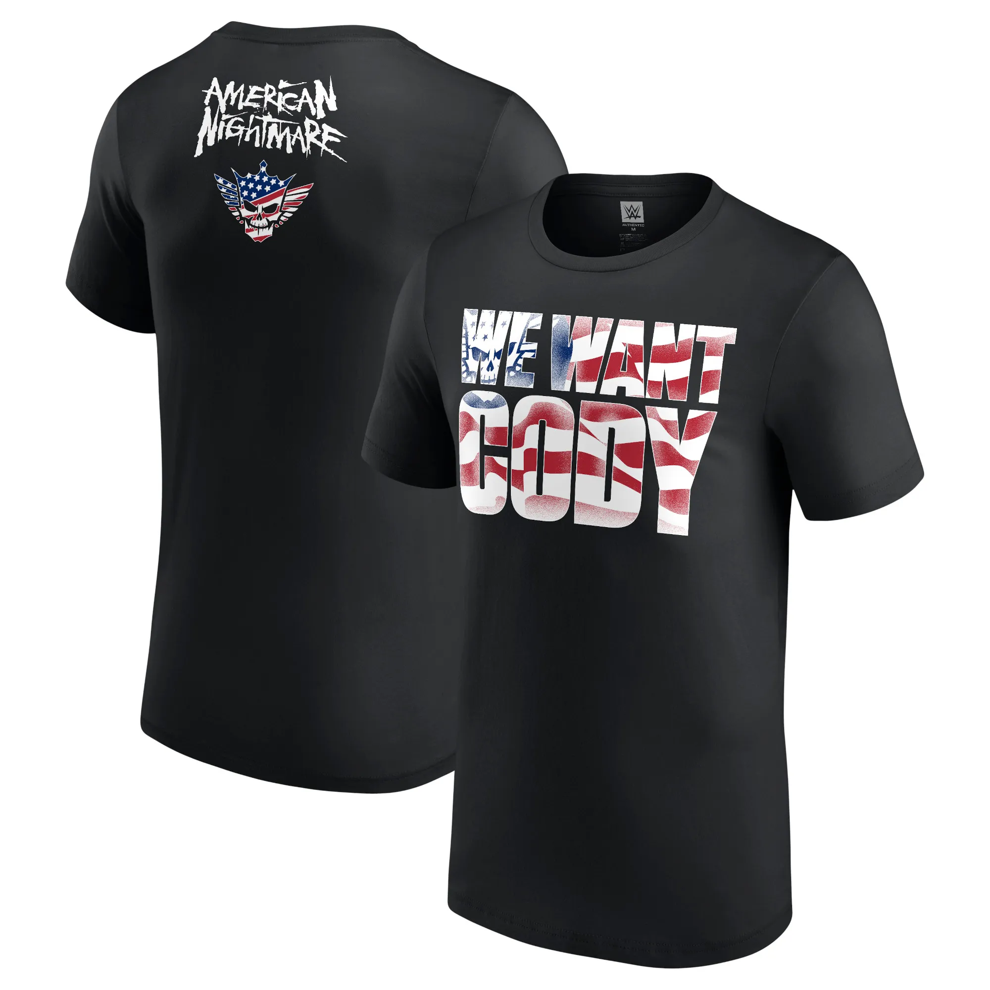 Men's Black Cody Rhodes We Want Cody T-Shirt sold by WWE