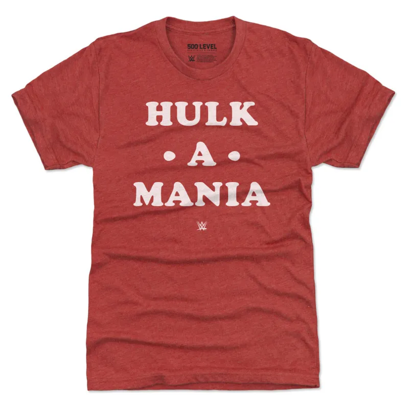 Men's 500 Level  Heather Red Hulk Hogan Hulk-A-Mania Premium Tri-Blend T-Shirt sold by WWE