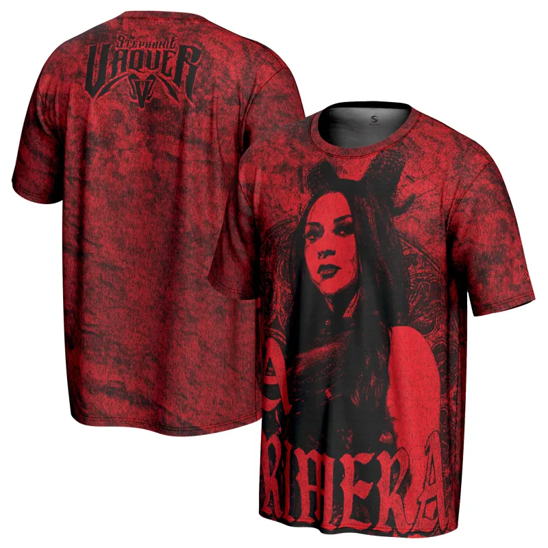 Men's ProSphere Red Stephanie Vaquer La Primera T-Shirt sold by WWE